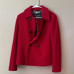 Coach Vibrant Red Double-Breasted Jacket